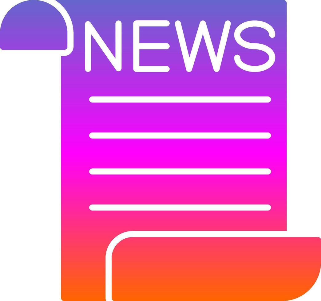 Newspaper Glyph Gradient Icon vector