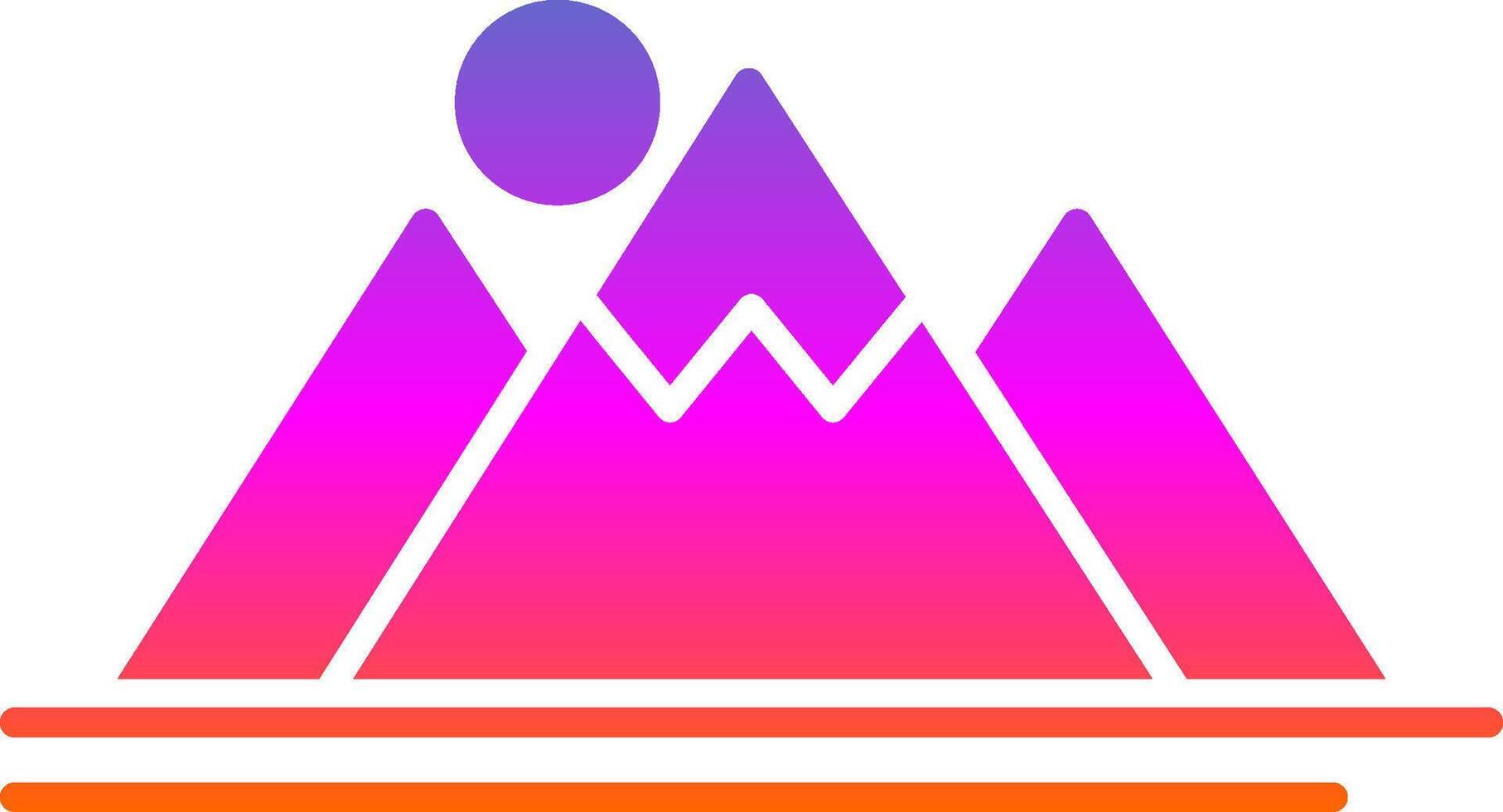 Mountain Glyph Gradient Icon vector