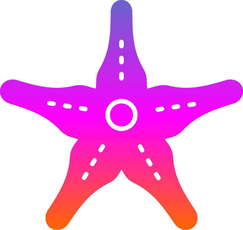 icono de gradiente de glifo de estrella de mar vector