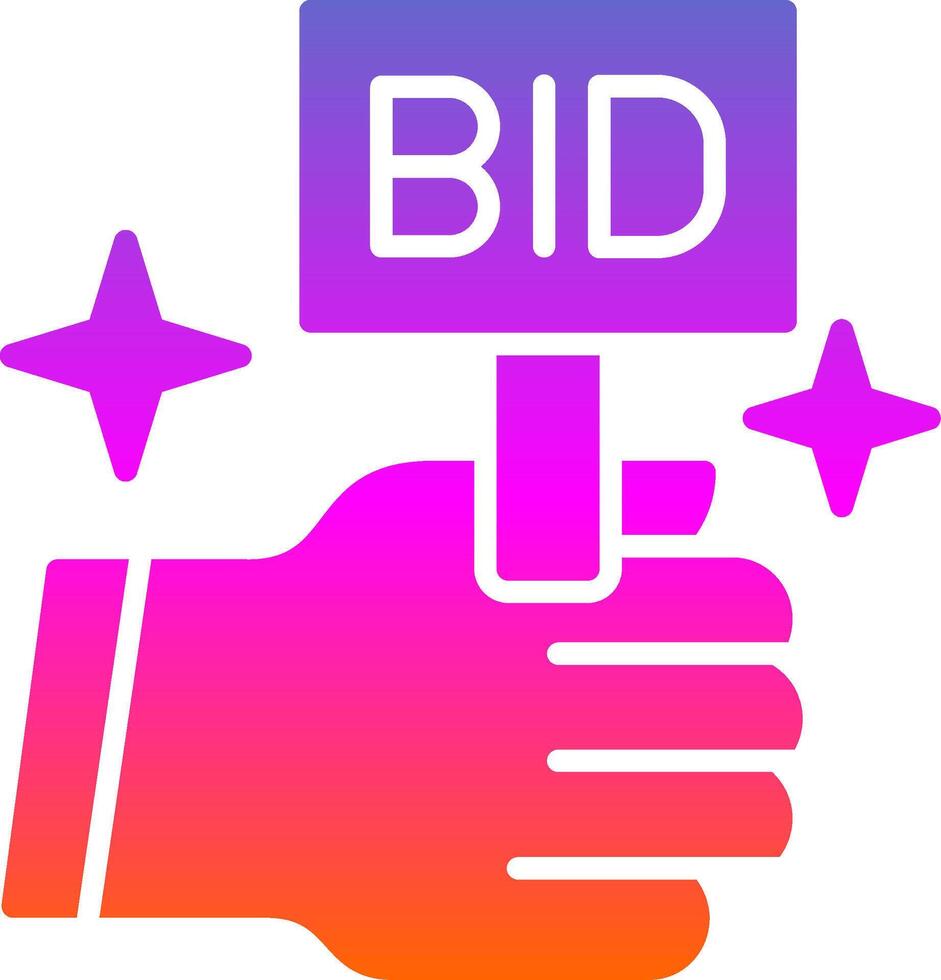 Bid Glyph Gradient Icon vector