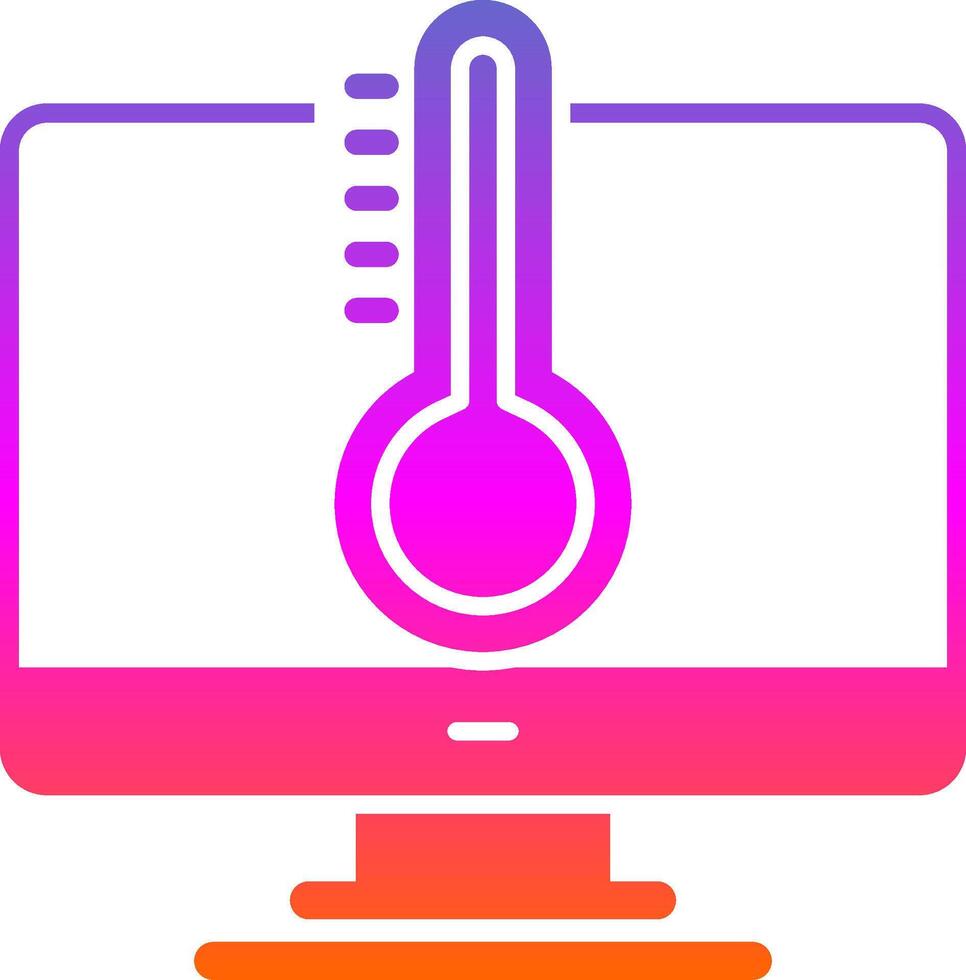 icono de gradiente de glifo de temperatura vector