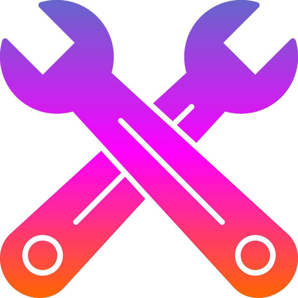 Cross Wrench Glyph Gradient Icon vector