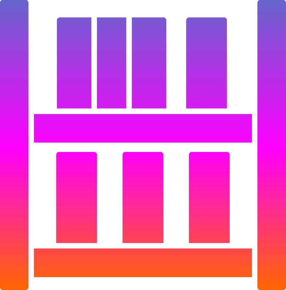 Bookshelf Glyph Gradient Icon vector