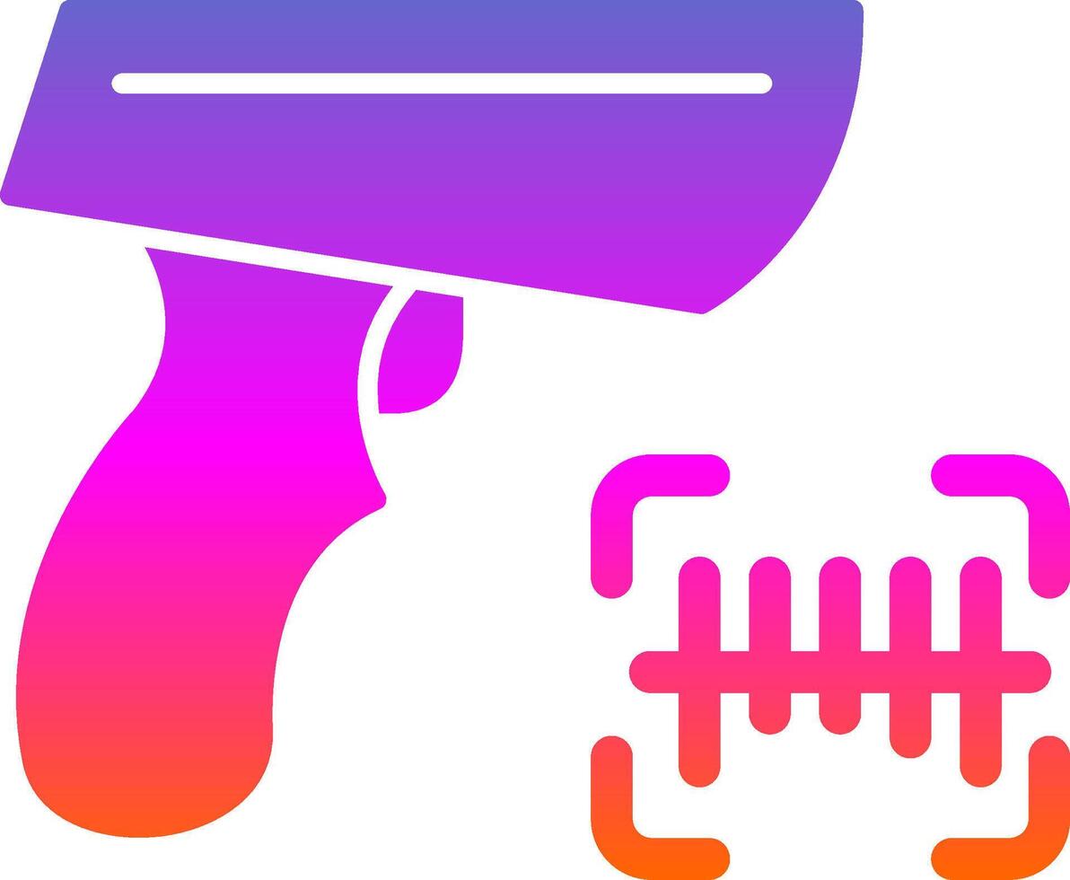 Barcode Scanner Glyph Gradient Icon vector