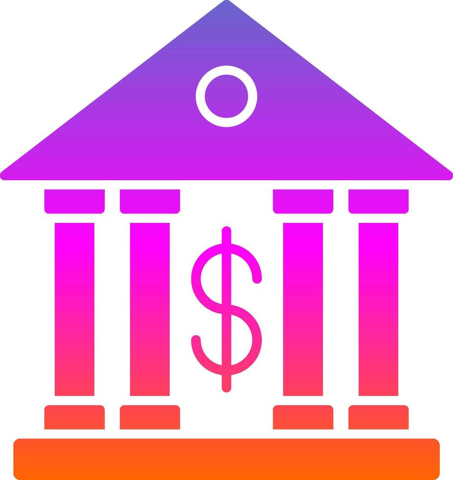 Bank Glyph Gradient Icon vector