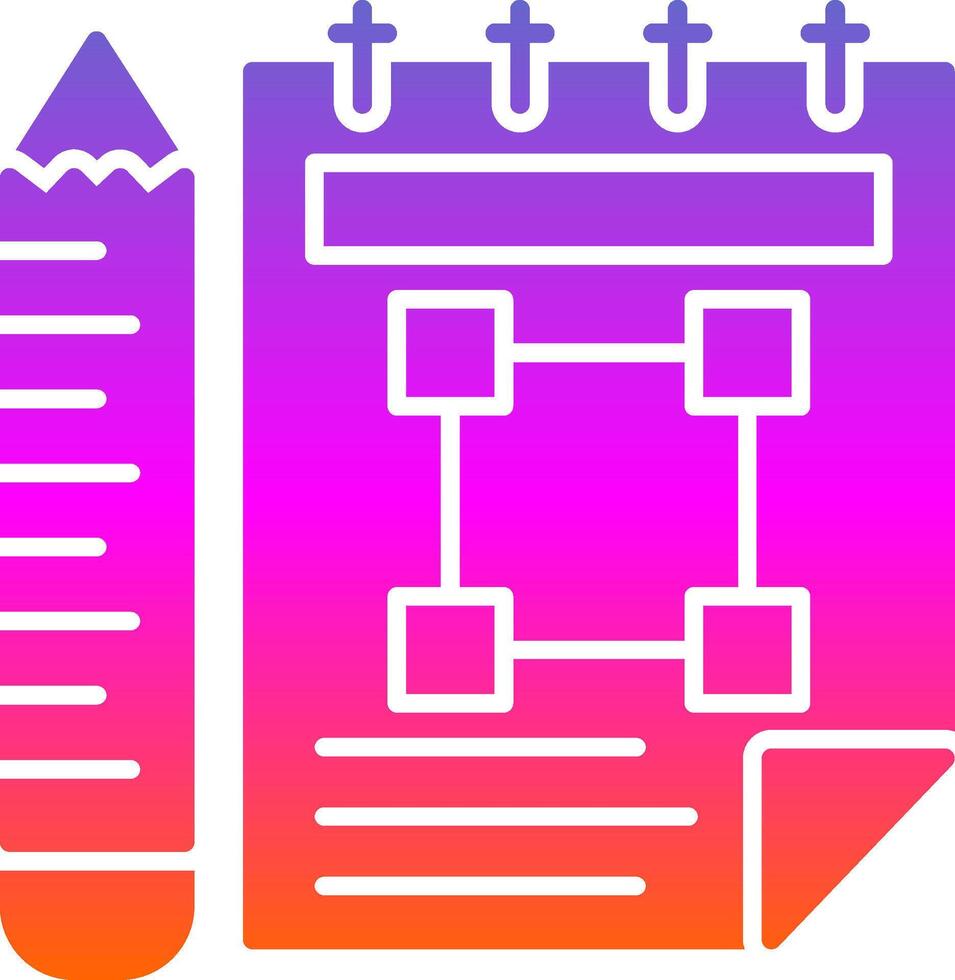 Sketchbook Glyph Gradient Icon vector