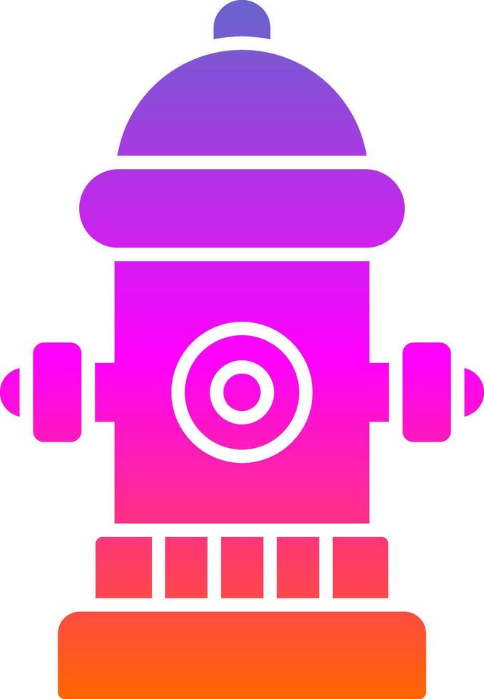 Fire Hydrant Glyph Gradient Icon vector