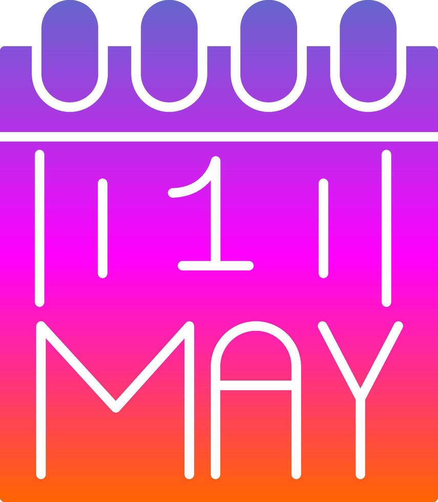 Calendar Glyph Gradient Icon vector