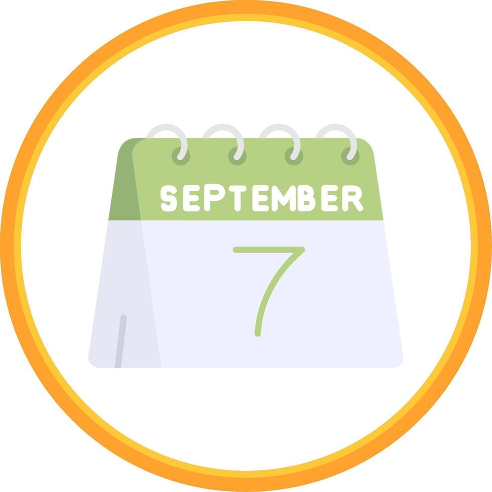 7th of September Flat Circle Uni Icon vector