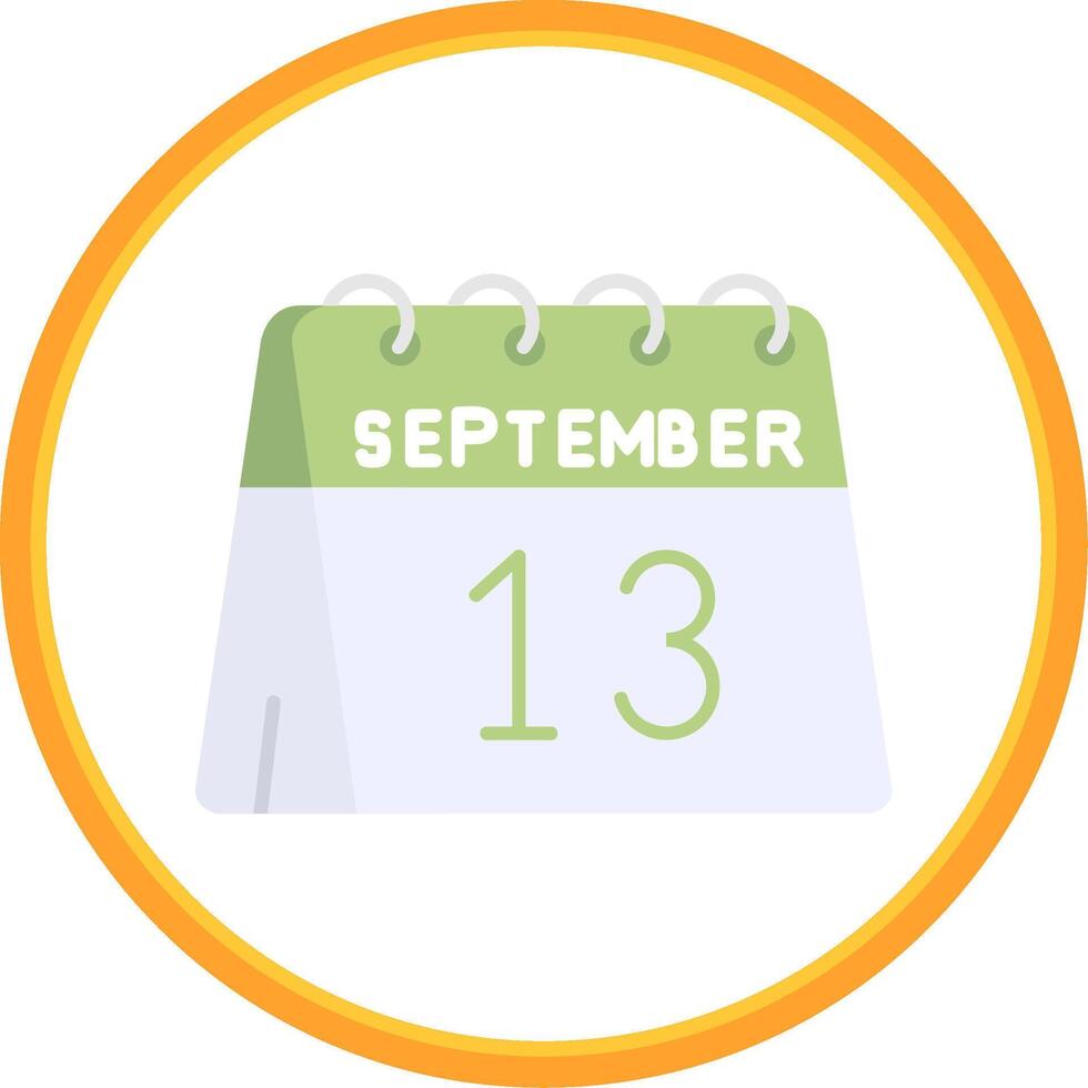 13th of September Flat Circle Uni Icon vector