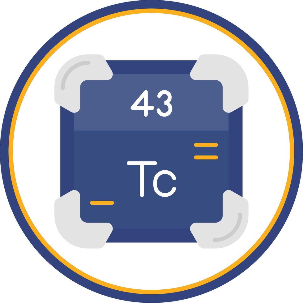 tecnecio plano circulo uni icono vector