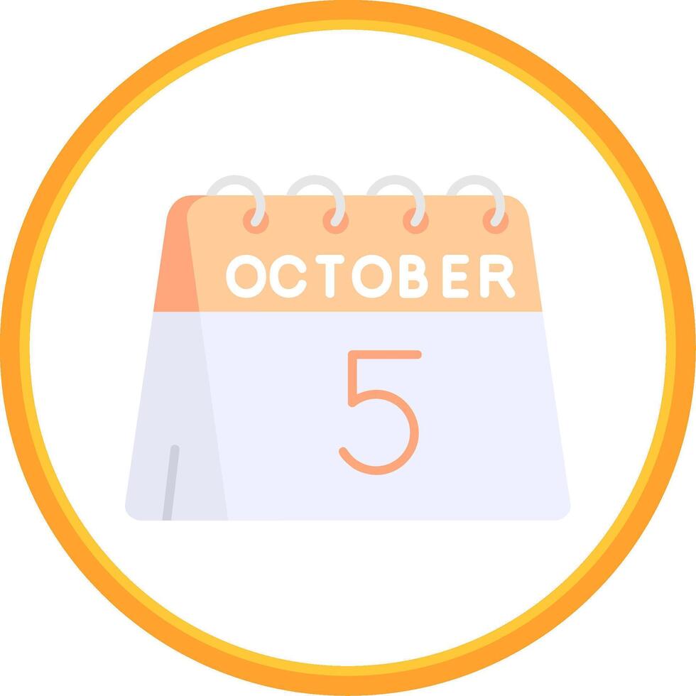 5th of October Flat Circle Uni Icon vector