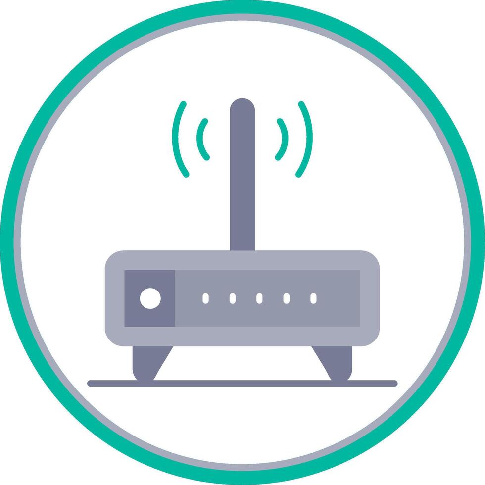 Modem Flat Circle Uni Icon vector