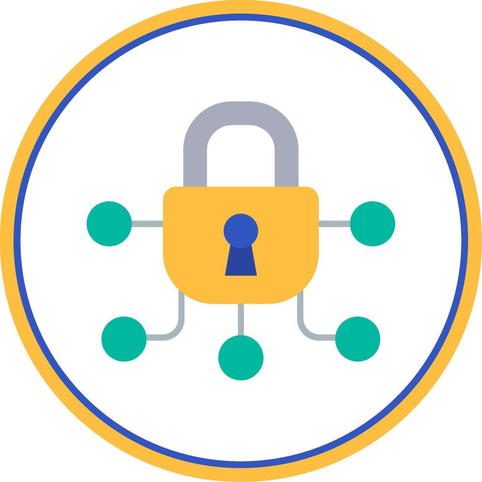Safe Flat Circle Uni Icon vector