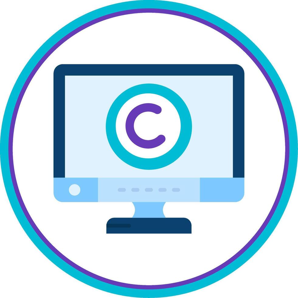 Copyright Flat Circle Uni Icon vector
