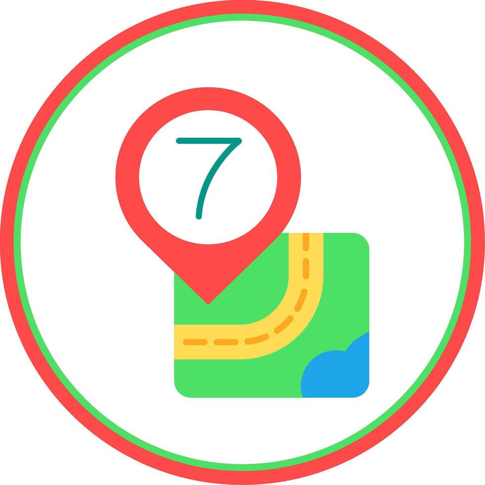 Seven Flat Circle Uni Icon vector