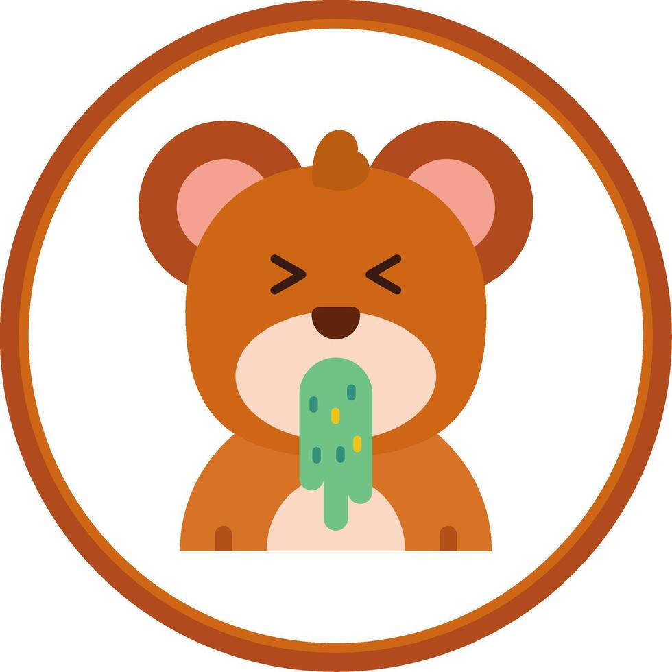 Vomit Flat Circle Uni Icon vector