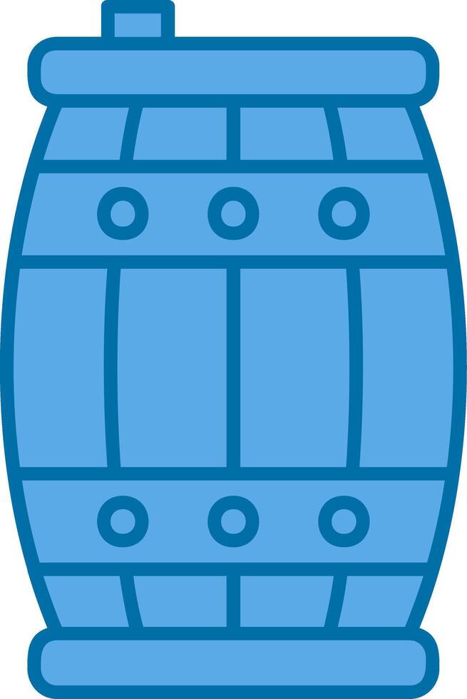 Barrel Blue Line Filled Icon vector