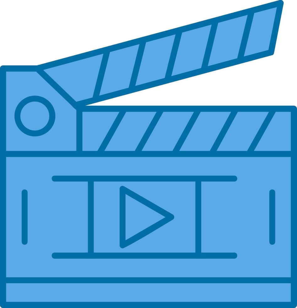 Movie Blue Line Filled Icon vector