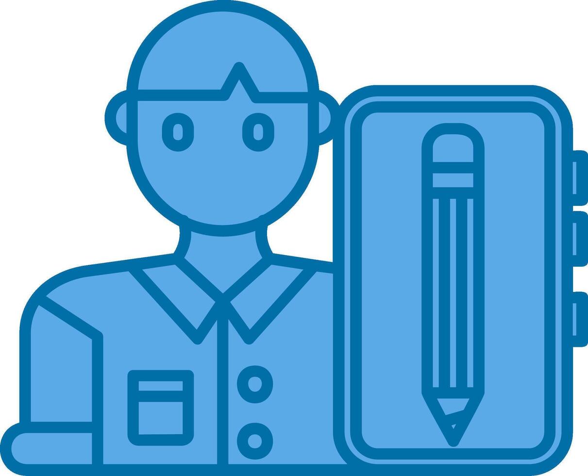 Blogger Blue Line Filled Icon vector