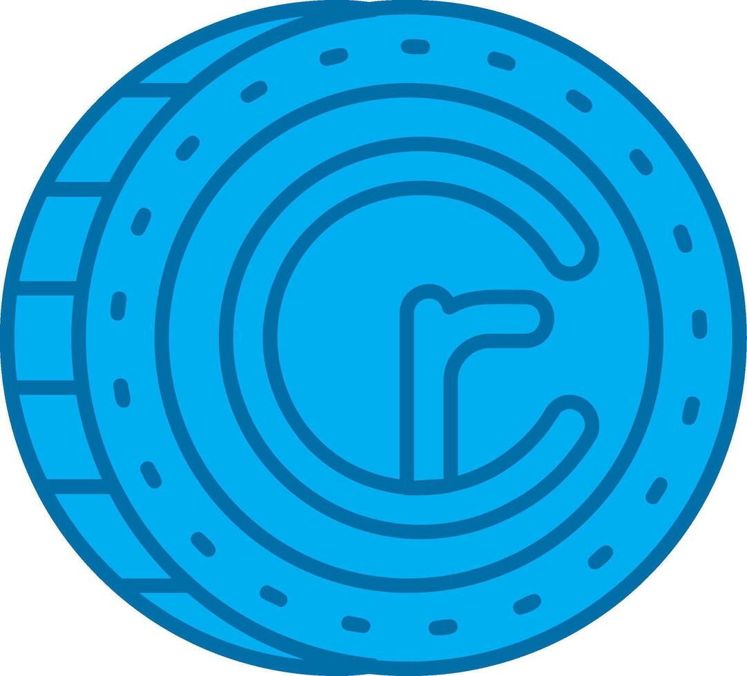 Cruzeiro Blue Line Filled Icon vector