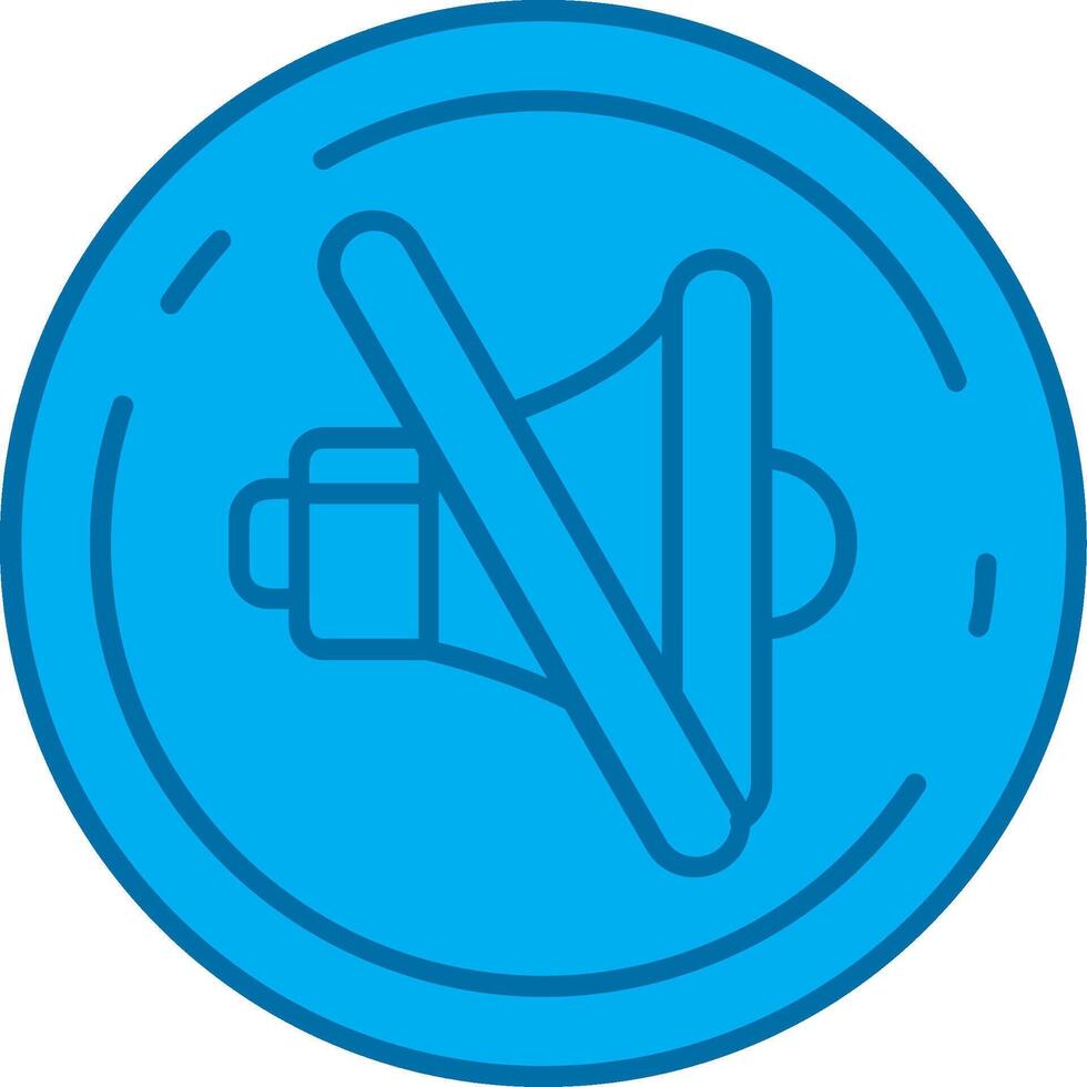 Mute Blue Line Filled Icon vector