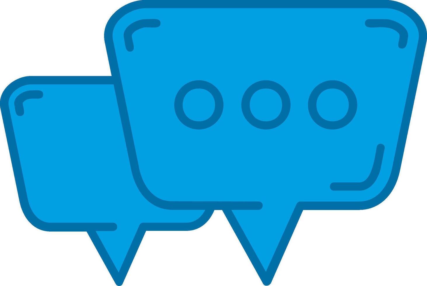Chat bubbles Blue Line Filled Icon vector