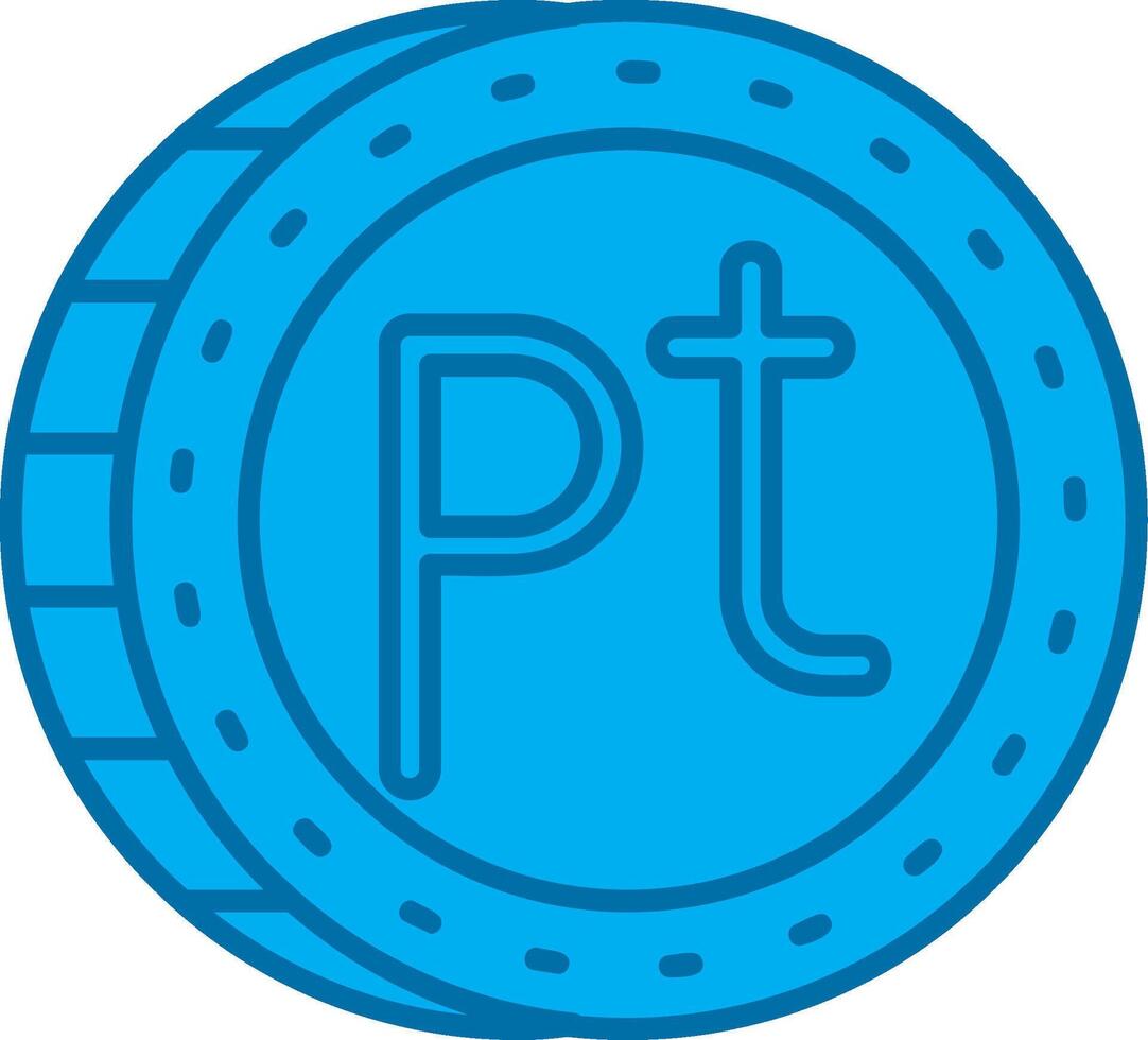 peseta azul línea lleno icono vector