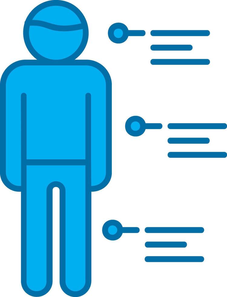 Person Blue Line Filled Icon vector