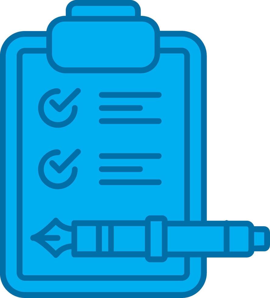 Check list Blue Line Filled Icon vector