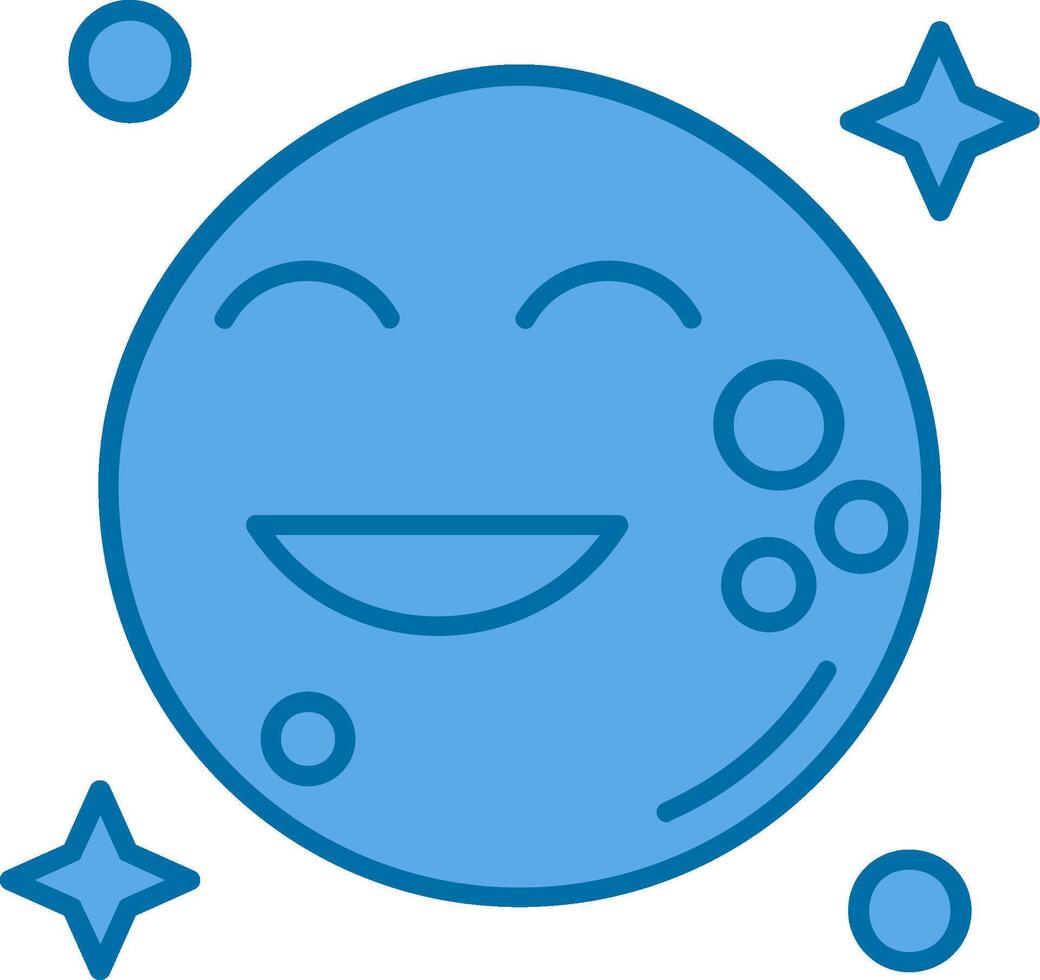 Moon Blue Line Filled Icon vector