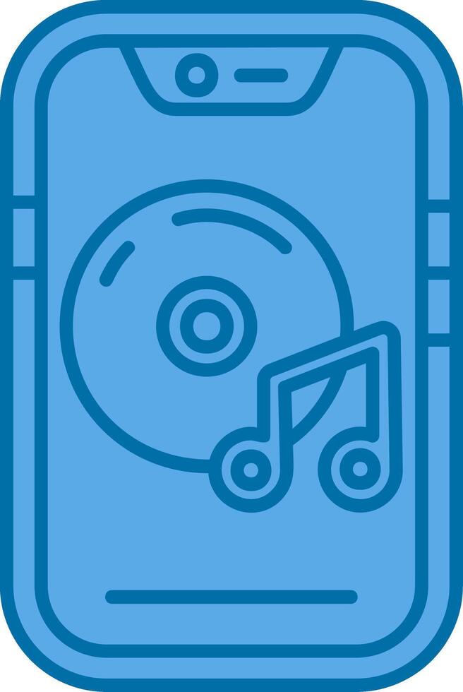 Music player Blue Line Filled Icon vector