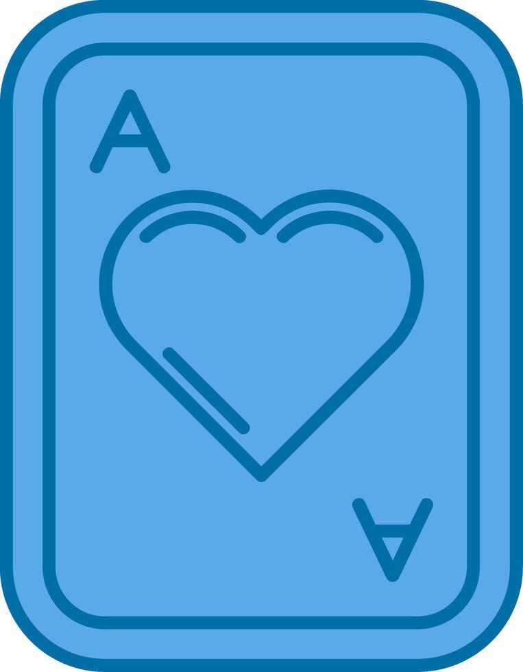 corazones azul línea lleno icono vector