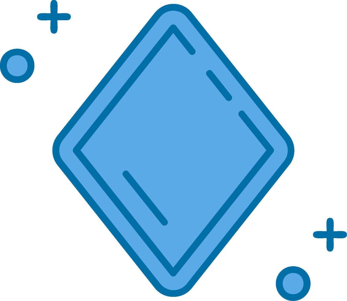 Diamonds Blue Line Filled Icon vector