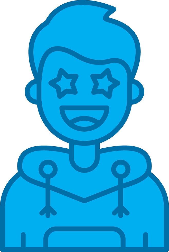 famoso azul línea lleno icono vector