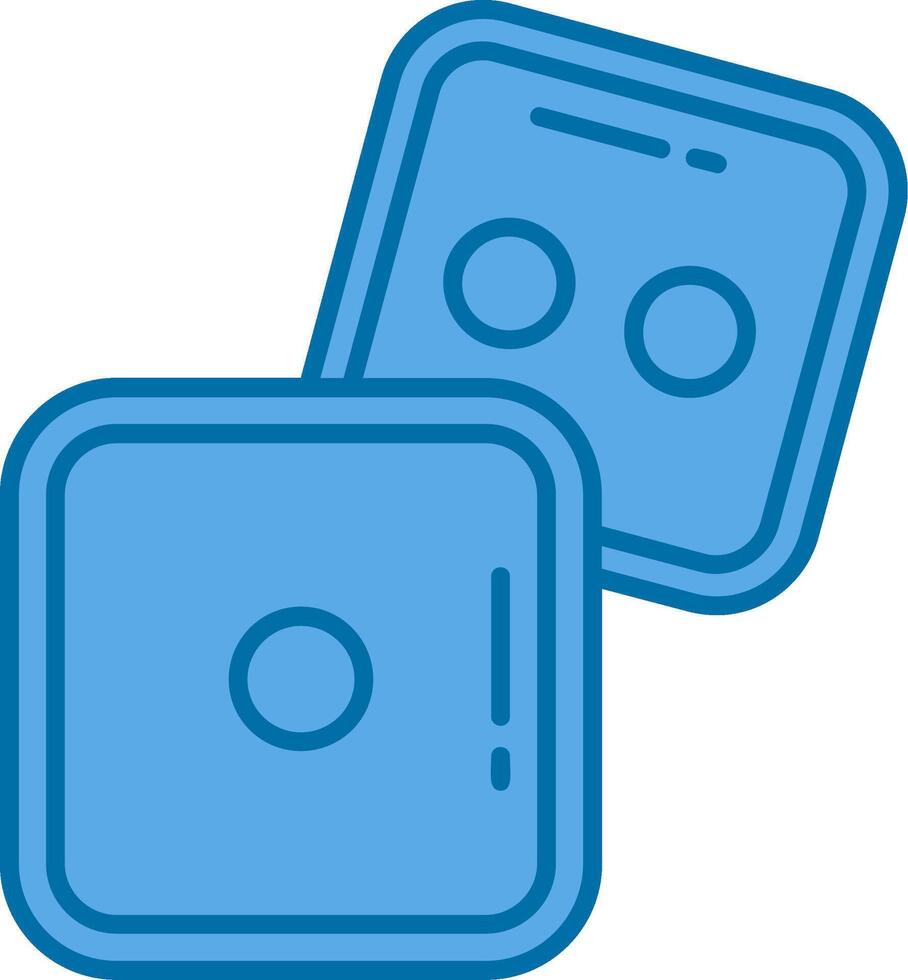 Dice Blue Line Filled Icon vector