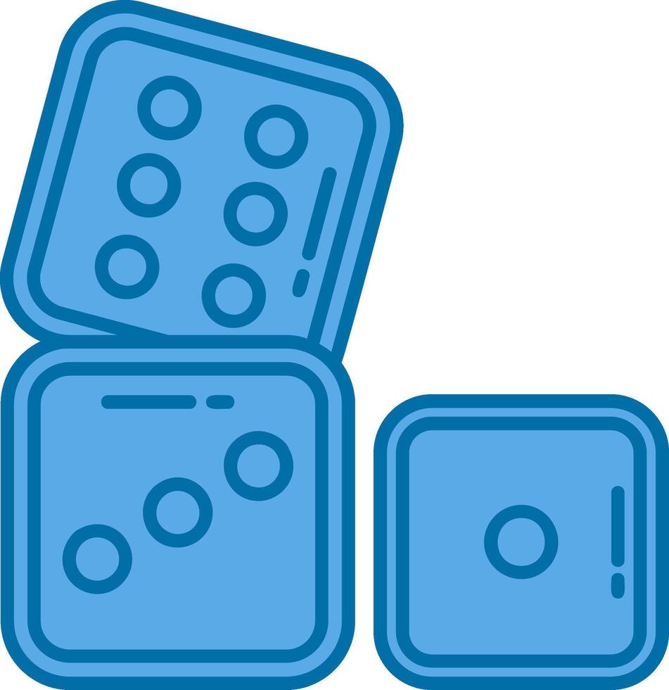 Dices Blue Line Filled Icon vector