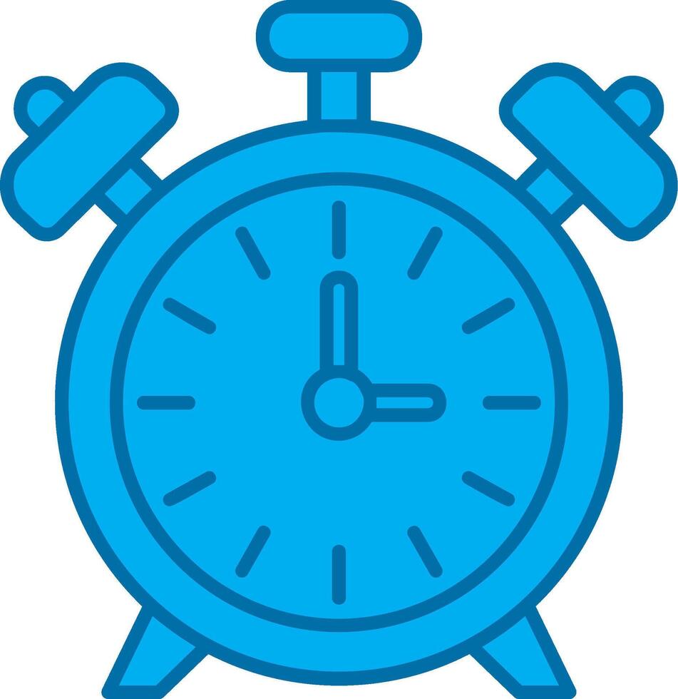 Alarm clock Blue Line Filled Icon vector