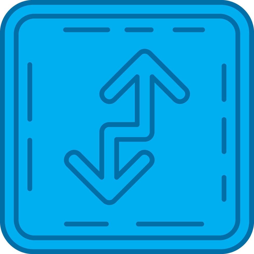 Zigzag Blue Line Filled Icon vector