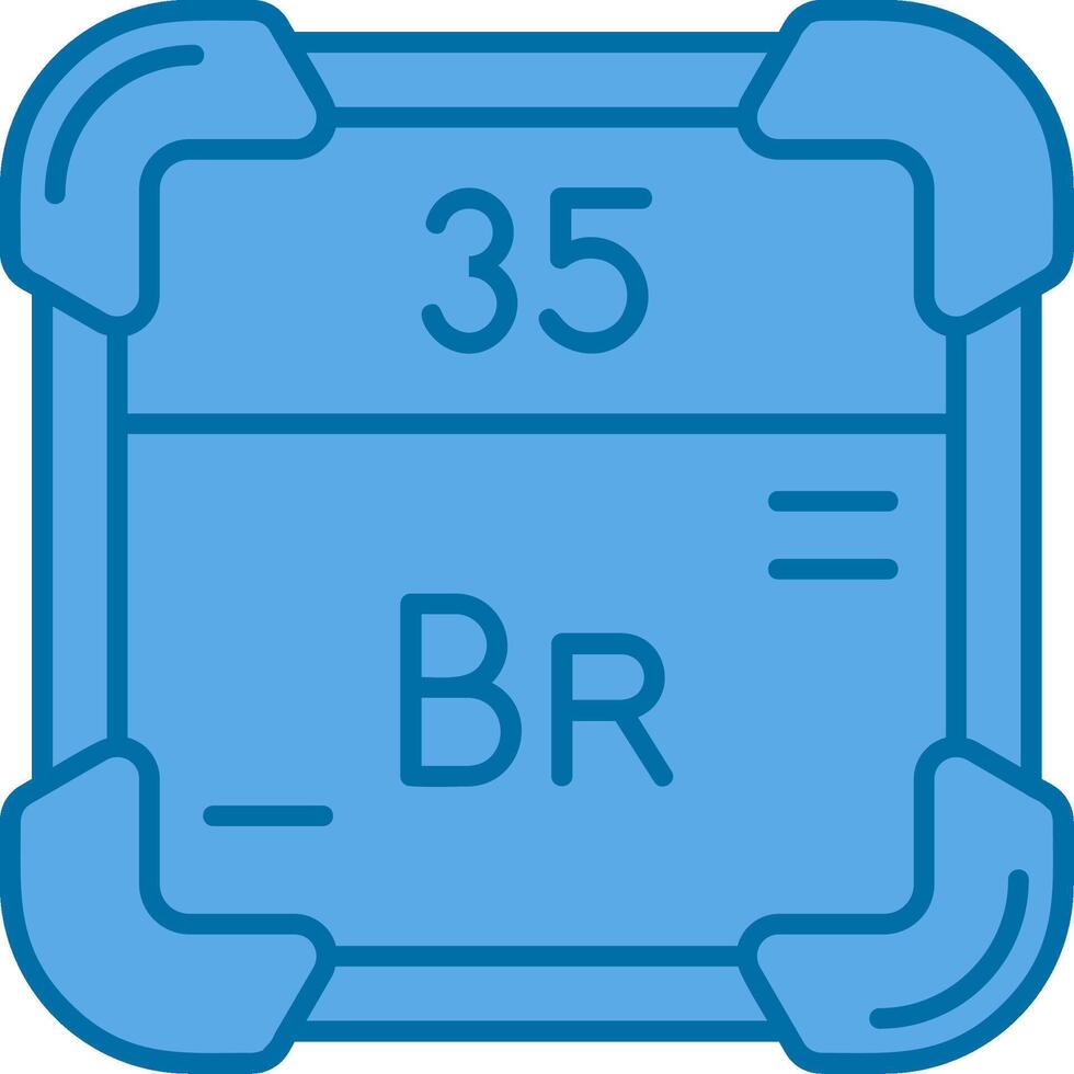 bromo azul línea lleno icono vector