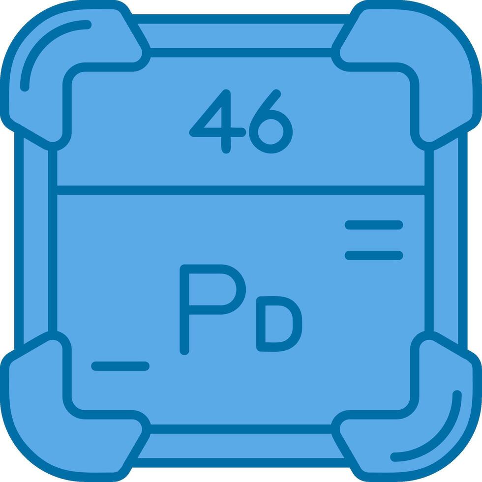 Palladium Blue Line Filled Icon vector
