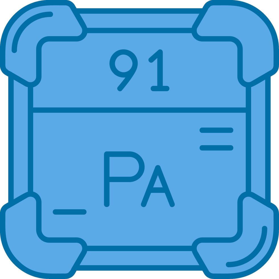 Protactinium Blue Line Filled Icon vector