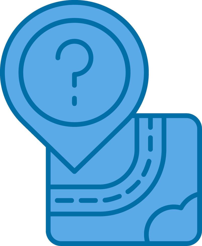 Question Blue Line Filled Icon vector