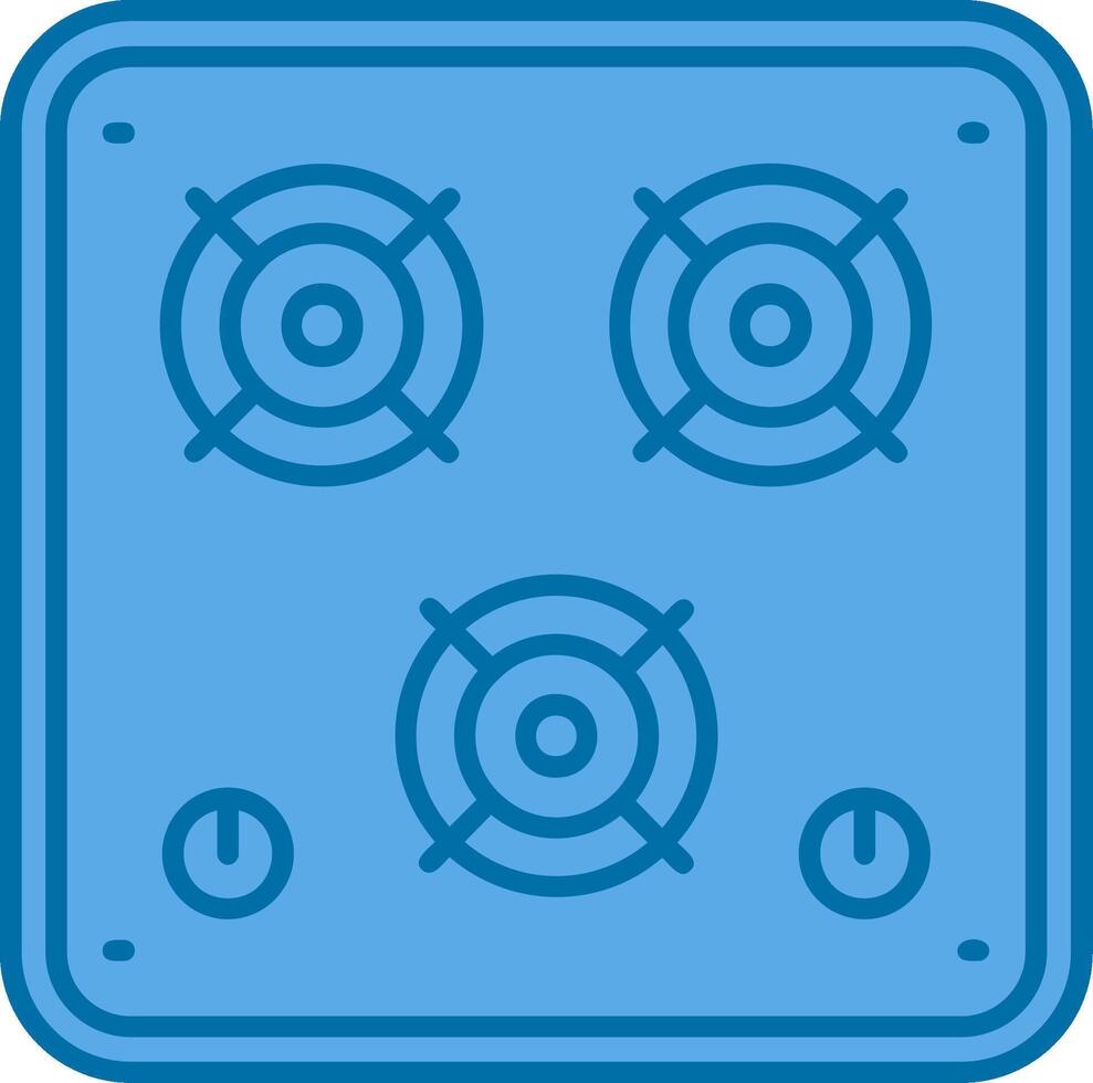 Stove Blue Line Filled Icon vector