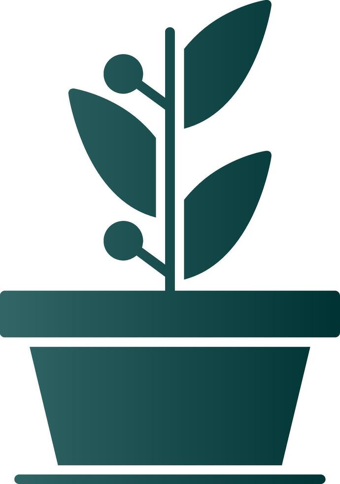 plantas glifo degradado icono vector