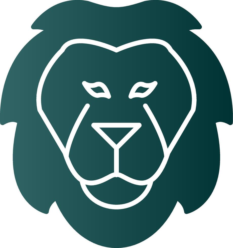 Lion Glyph Gradient Icon vector