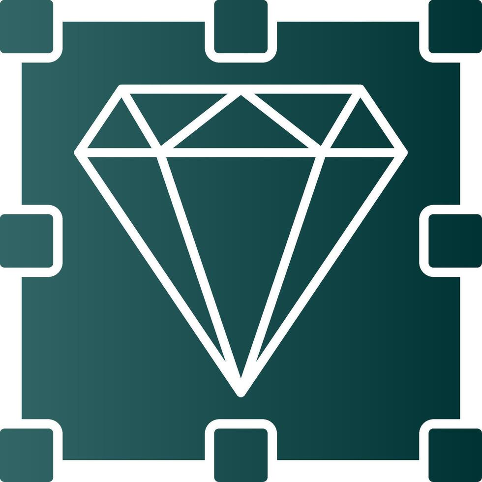 icono de gradiente de glifo de diamante vector