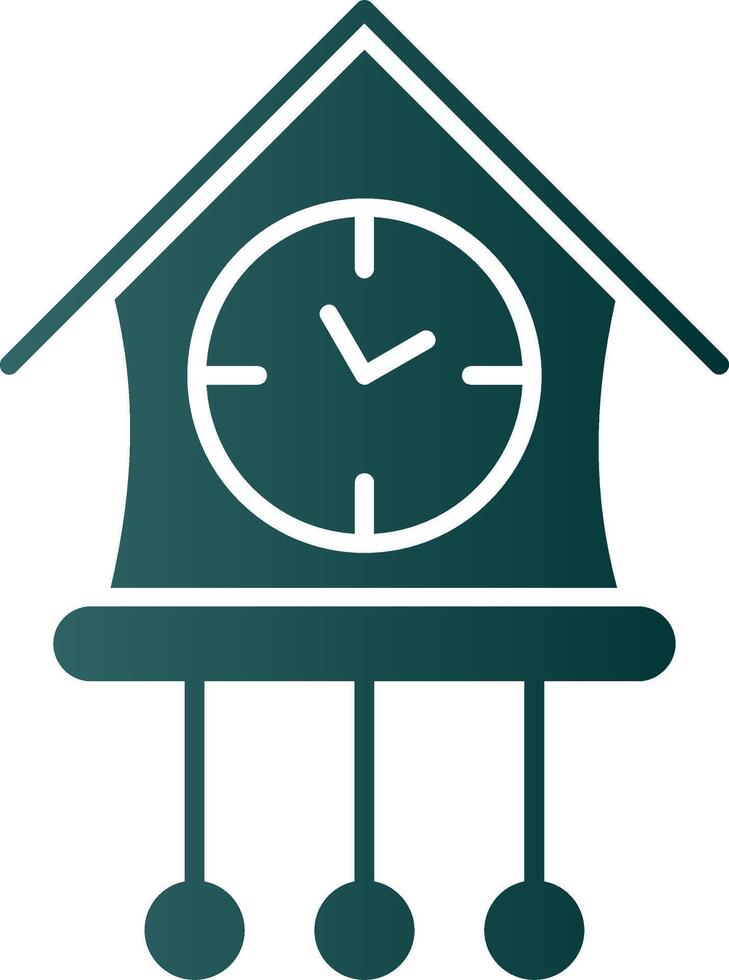 Cuckoo Clock Glyph Gradient Icon vector