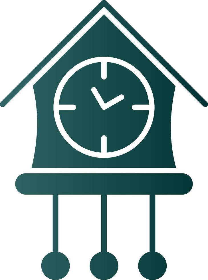 cuco reloj glifo degradado icono vector