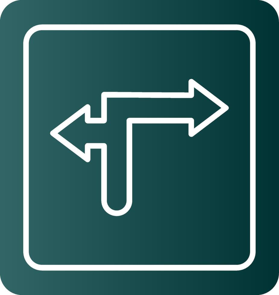 Turn Direction Glyph Gradient Icon vector